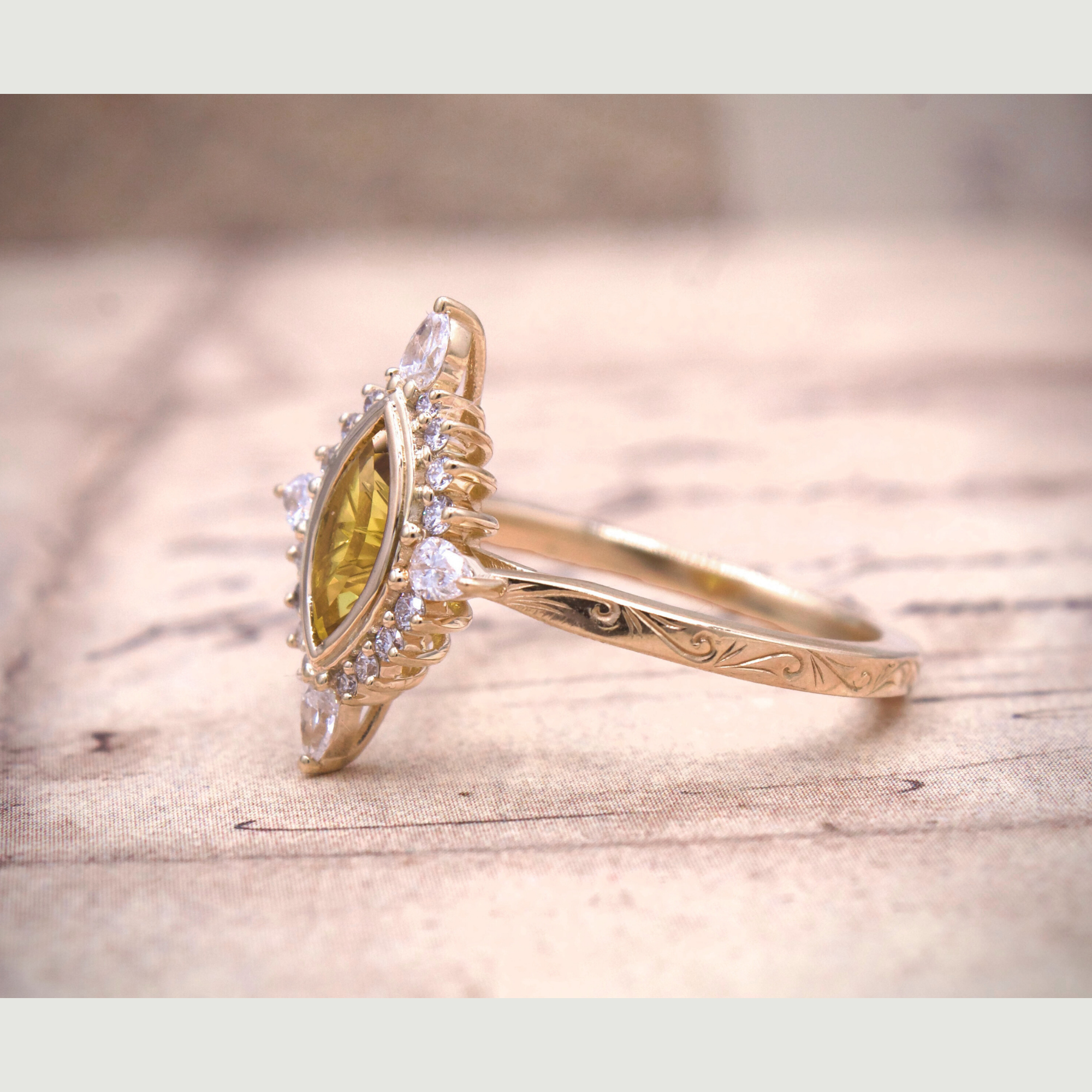 Sunlight Lab Sapphire Ring