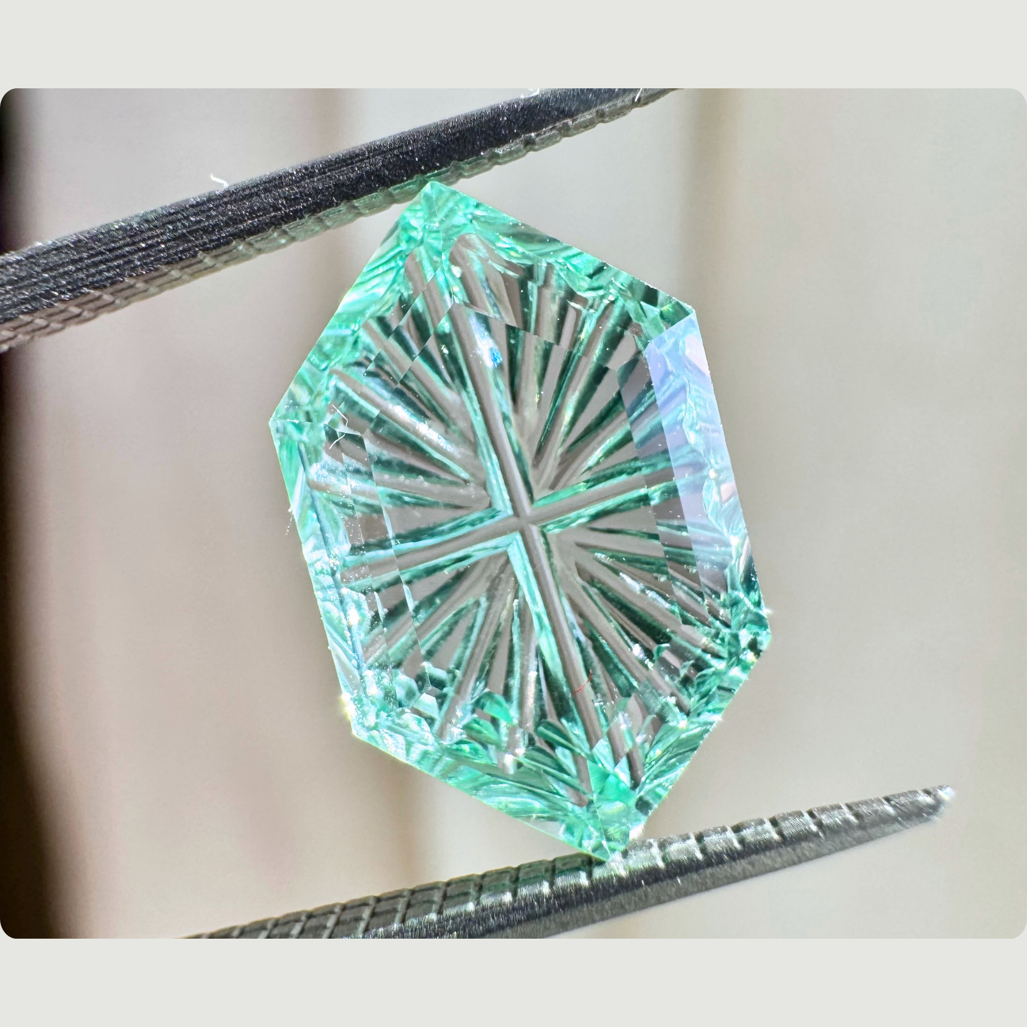 2.81ct Fantasy Cut Lab Grown Mint Sapphire