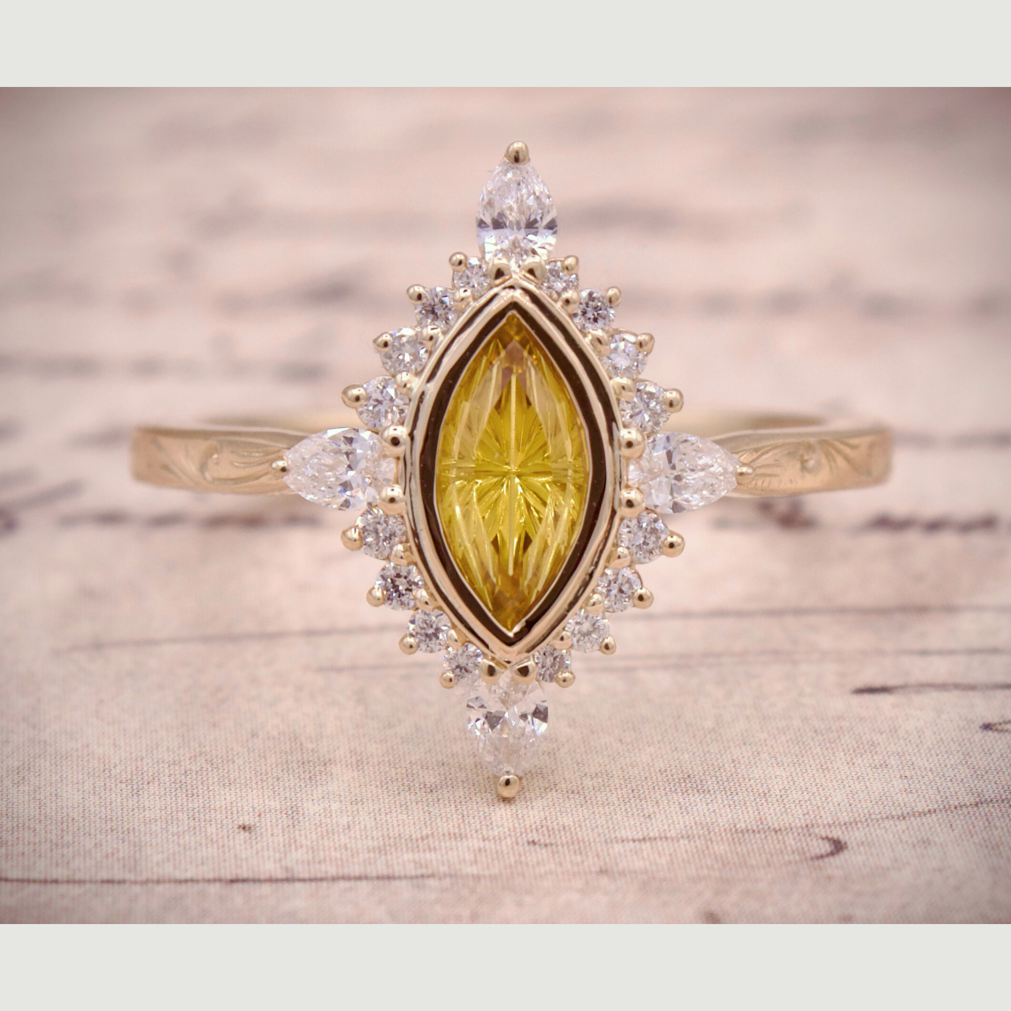 Sunlight Lab Sapphire Ring