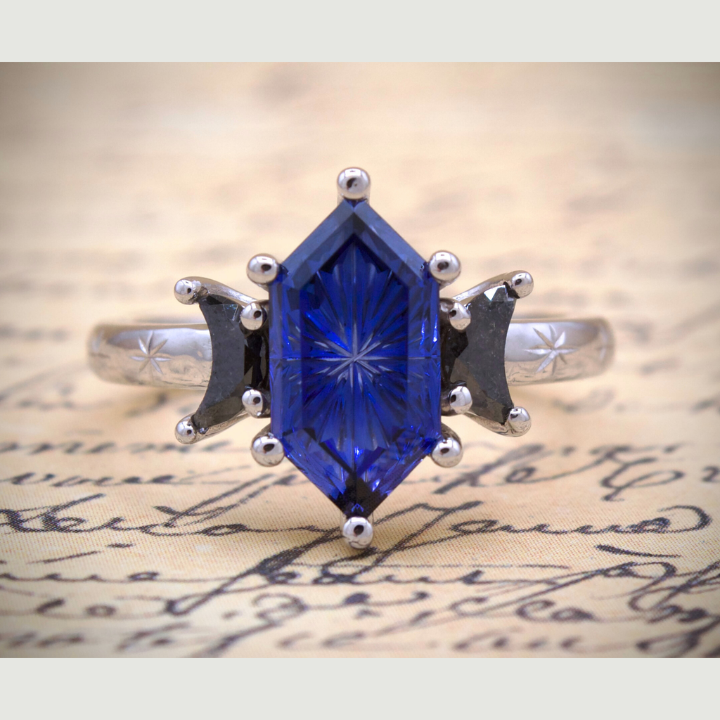 Night-sky Lab Sapphire Ring