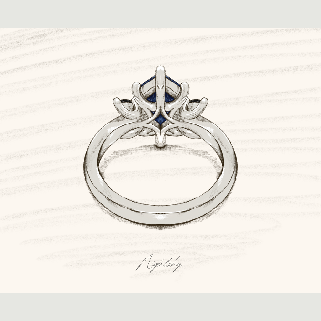 Night-sky Lab Sapphire Ring