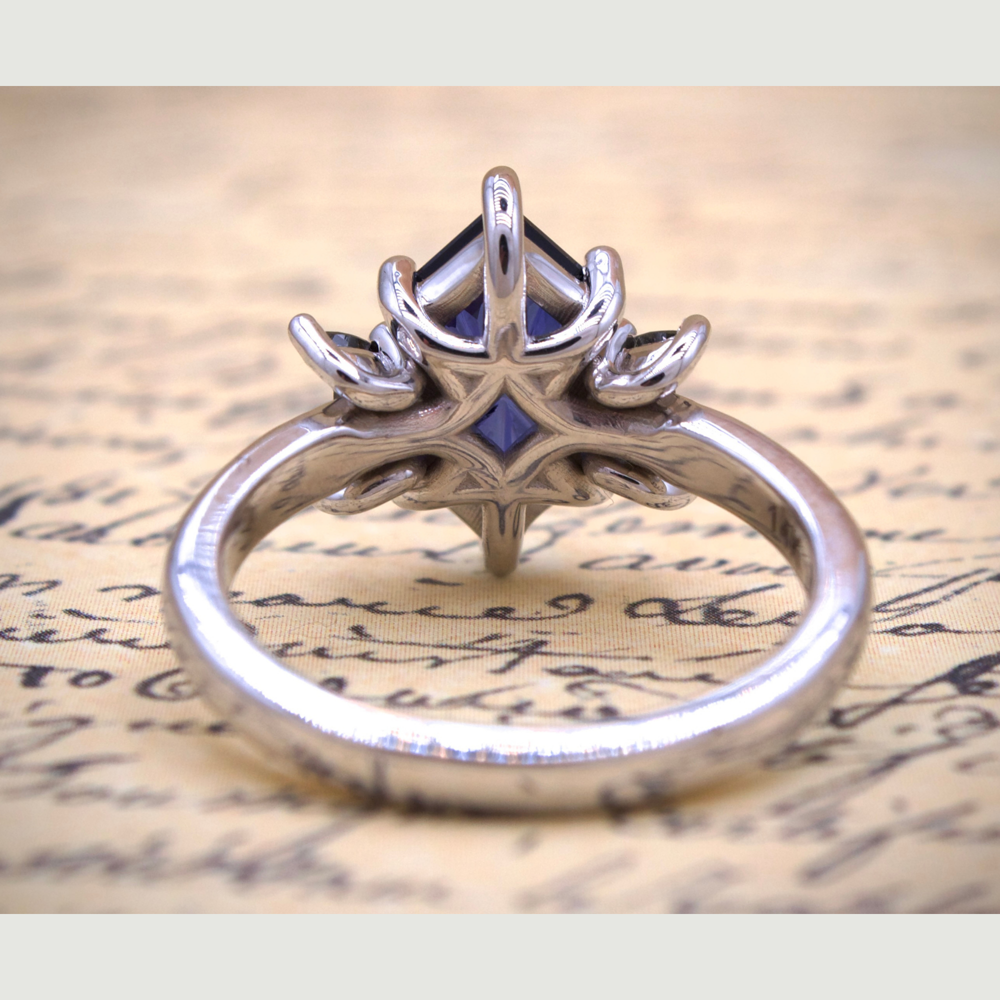 Night-sky Lab Sapphire Ring