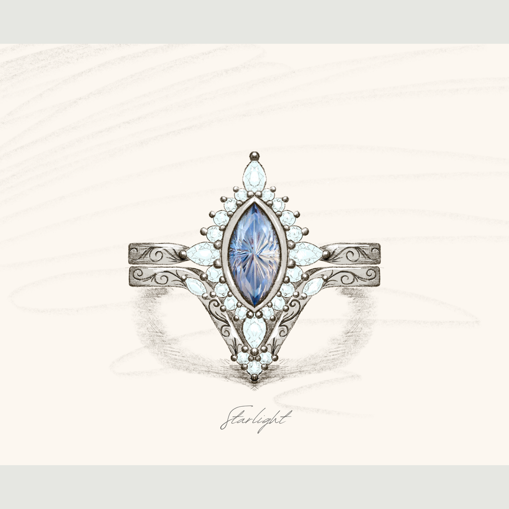Starlight Lab Sapphire Ring