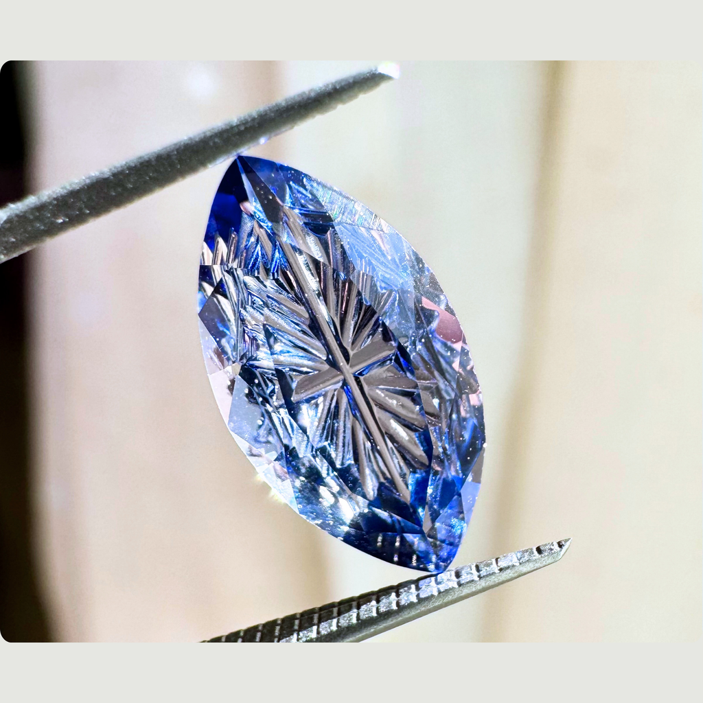 2.53ct Fantasy Cut Lab Grown Medium Blue Sapphire