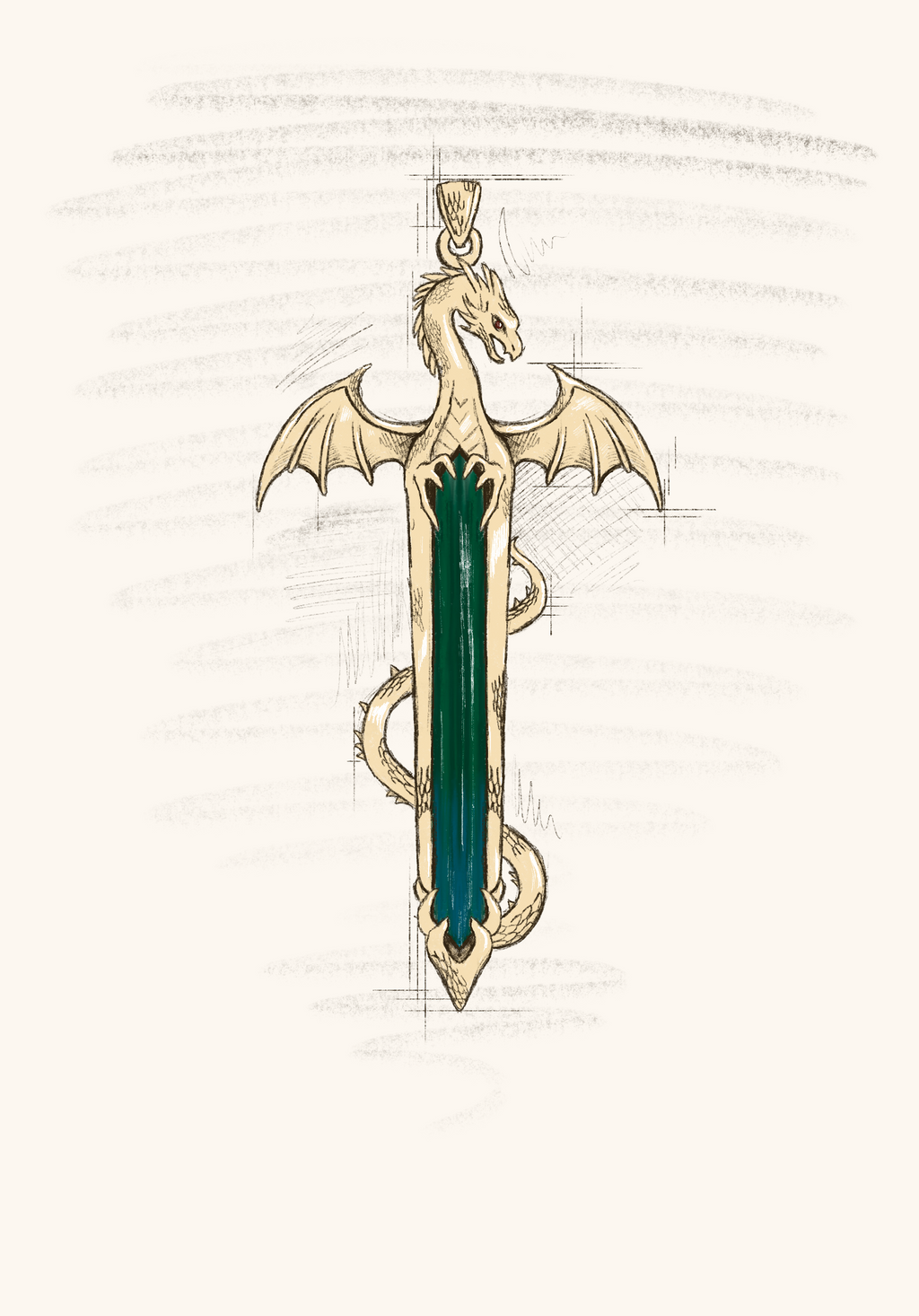 Green Tourmaline Sword