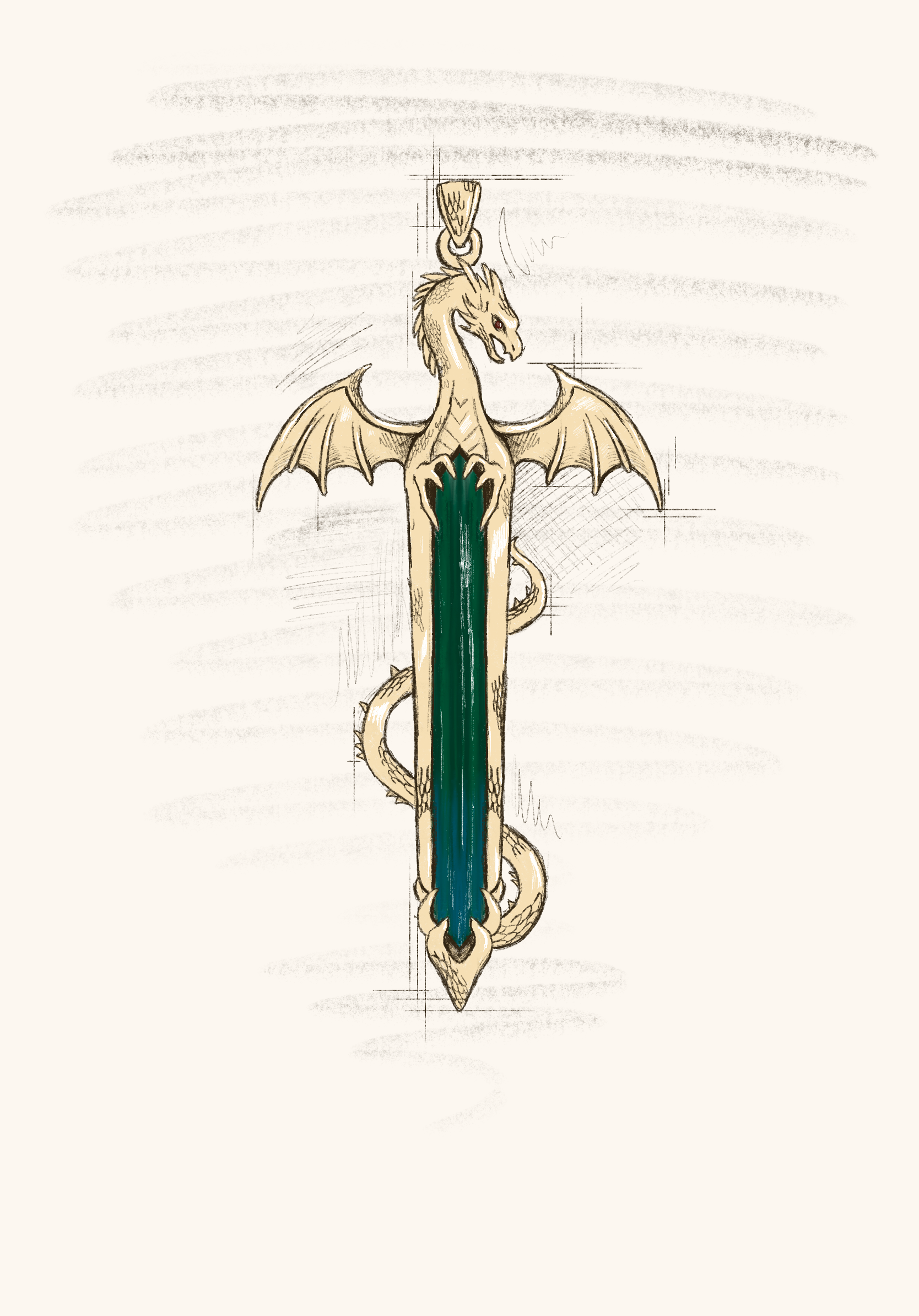 Green Tourmaline Sword
