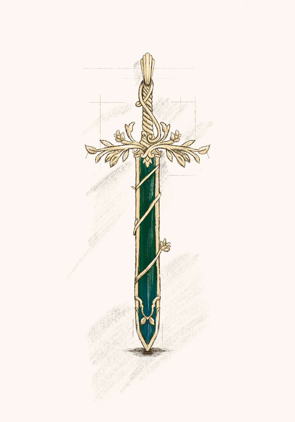 Green Tourmaline Sword
