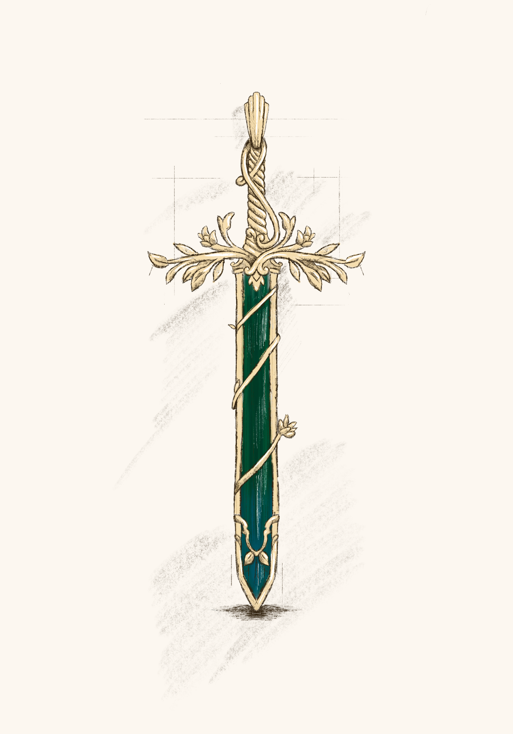 Green Tourmaline Sword