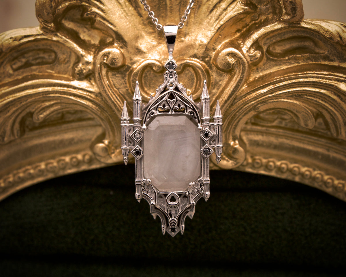Gothic White Sapphire Pendant