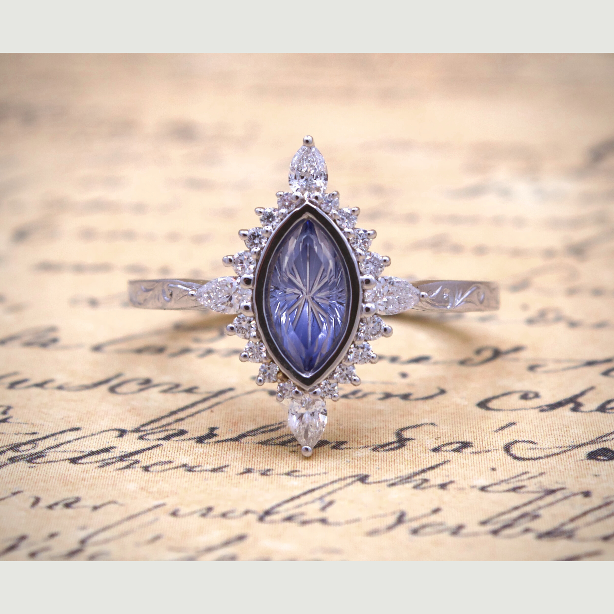 Starlight Lab Sapphire Ring