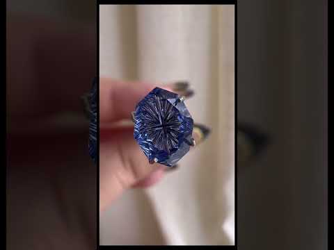 2.58ctct Fantasy Cut Lab Grown Medium Blue Sapphire